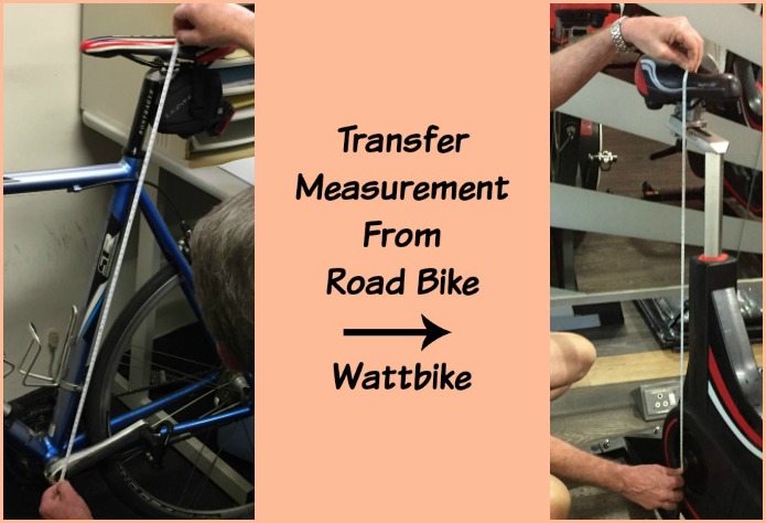 Transfer saddle stem measurement from your road bike to the Wattbike.